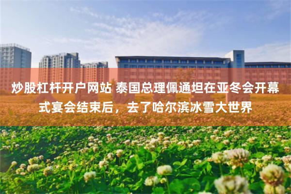 炒股杠杆开户网站 泰国总理佩通坦在亚冬会开幕式宴会结束后，去了哈尔滨冰雪大世界
