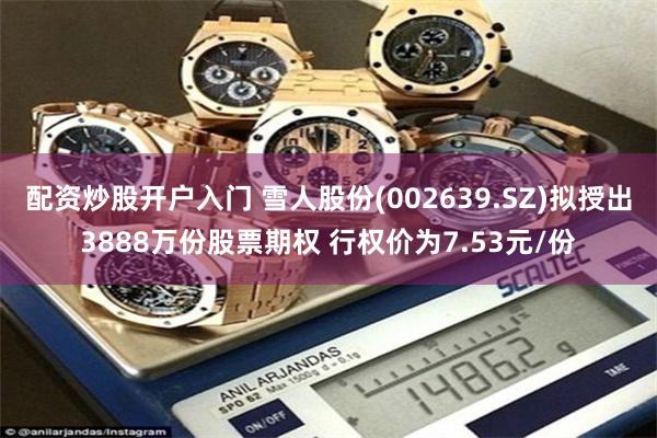 配资炒股开户入门 雪人股份(002639.SZ)拟授出3888万份股票期权 行权价为7.53元/份
