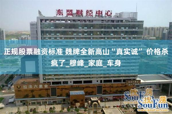 正规股票融资标准 魏牌全新高山“真实诚” 价格杀疯了_穆峰_家庭_车身