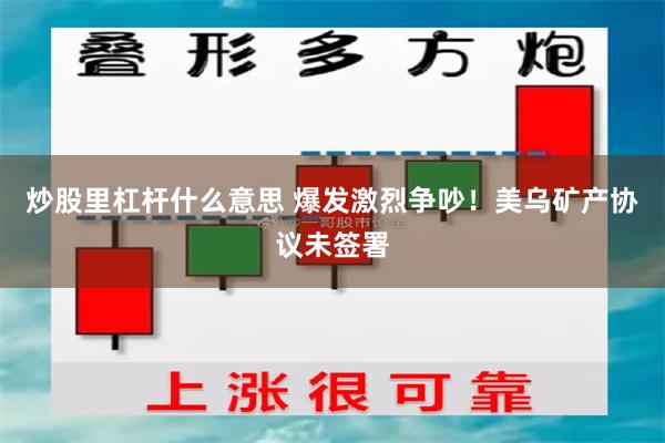 炒股里杠杆什么意思 爆发激烈争吵！美乌矿产协议未签署