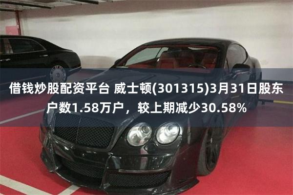 借钱炒股配资平台 威士顿(301315)3月31日股东户数1.58万户，较上期减少30.58%