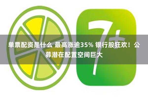 单票配资是什么 最高涨逾35% 银行股狂欢！公募潜在配置空间巨大