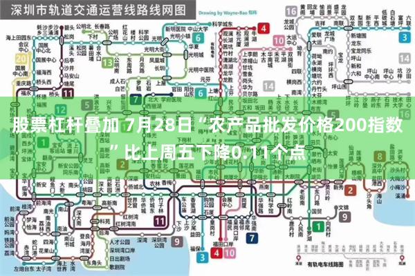 股票杠杆叠加 7月28日“农产品批发价格200指数”比上周五下降0.11个点